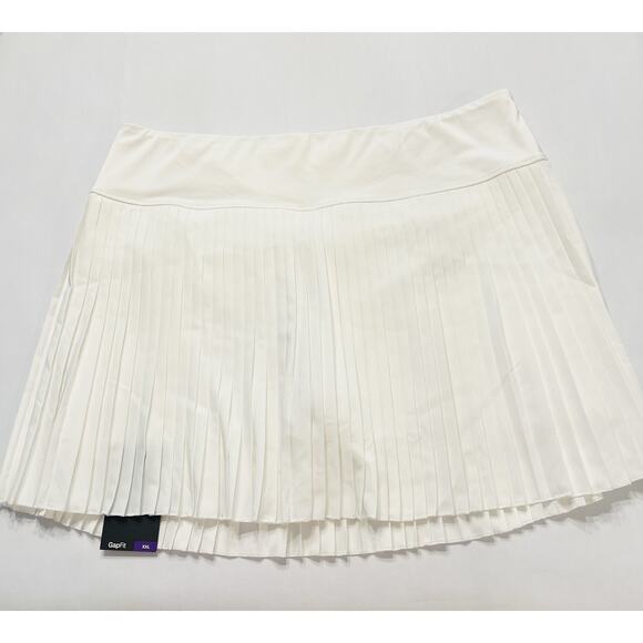 GapFit Activewear Women’s Pleated Exercise Skort White XXL NWT - Picture 1 of 6